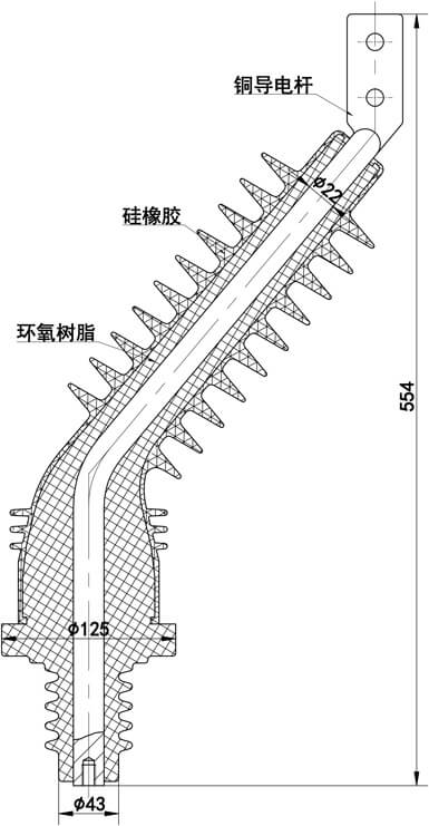 FLW34(SF6)-24KV 直彎套管