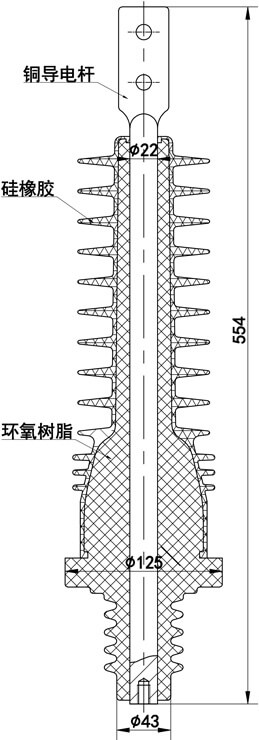 FLW34(SF6)-24KV 直彎套管